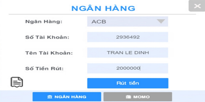 Phải liên kết tài khoản ngân hàng chính chủ để nhận rút tiền